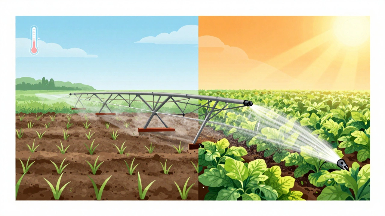 Comparison of spring vs summer drip irrigation needs in garden